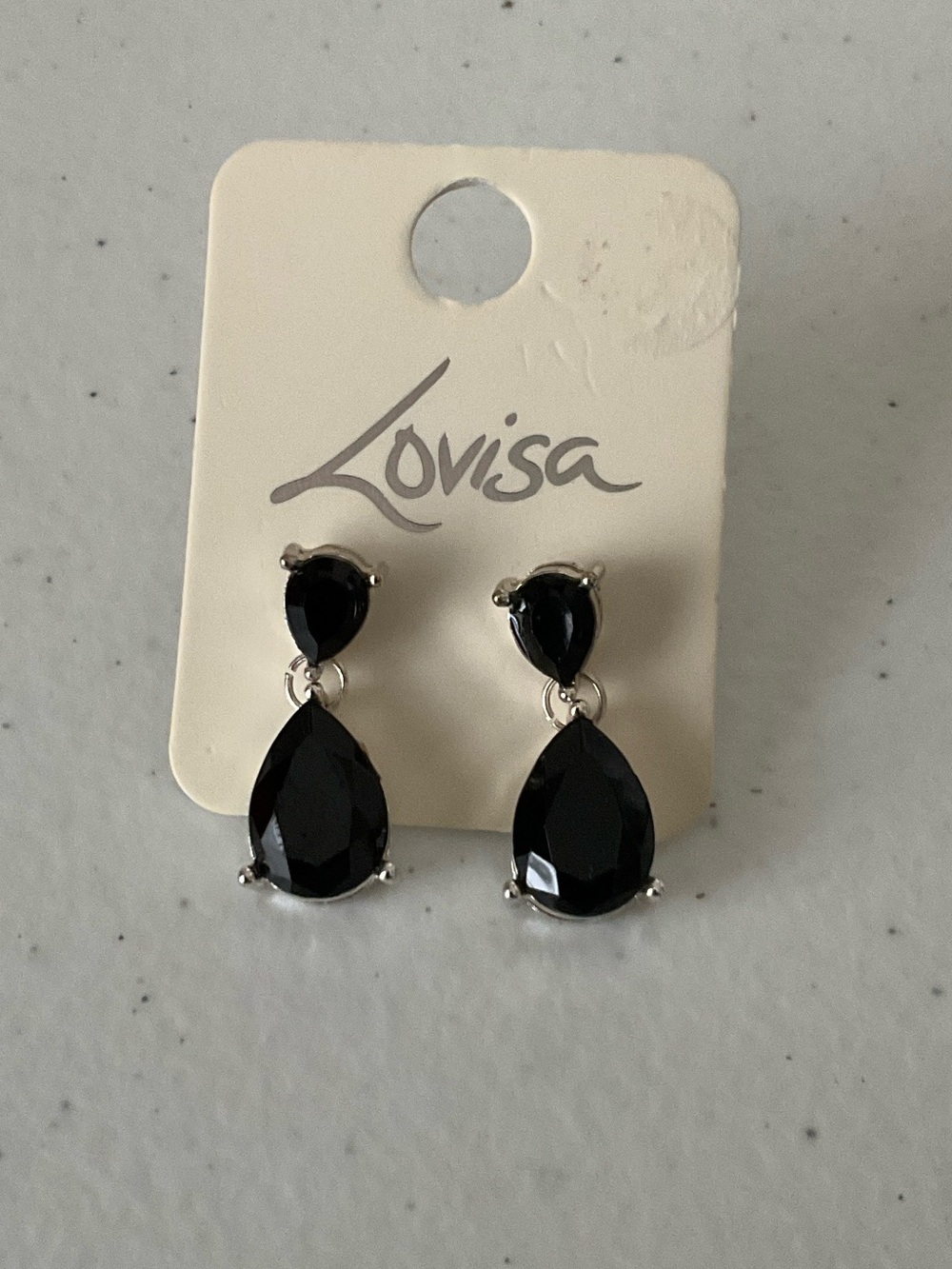 Black Onyx Teardrop Dangle Earrings